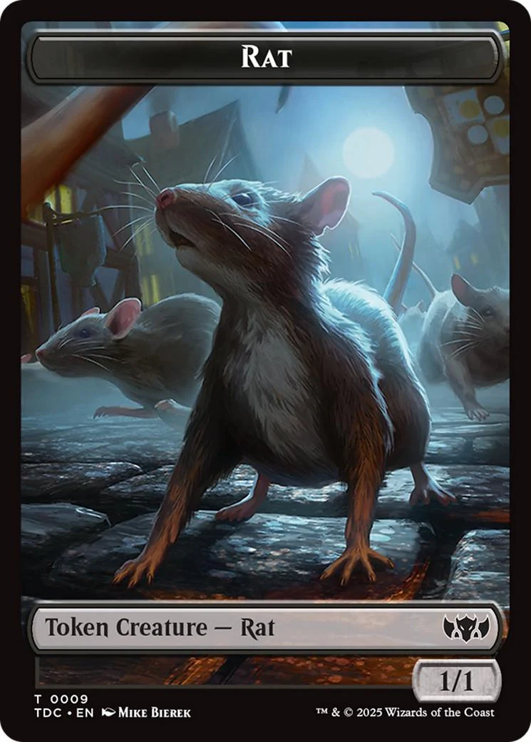 Human Token (05) // Rat Token (09) [Tarkir: Dragonstorm: Commander: Tokens] [Non-Foil] - Image 2