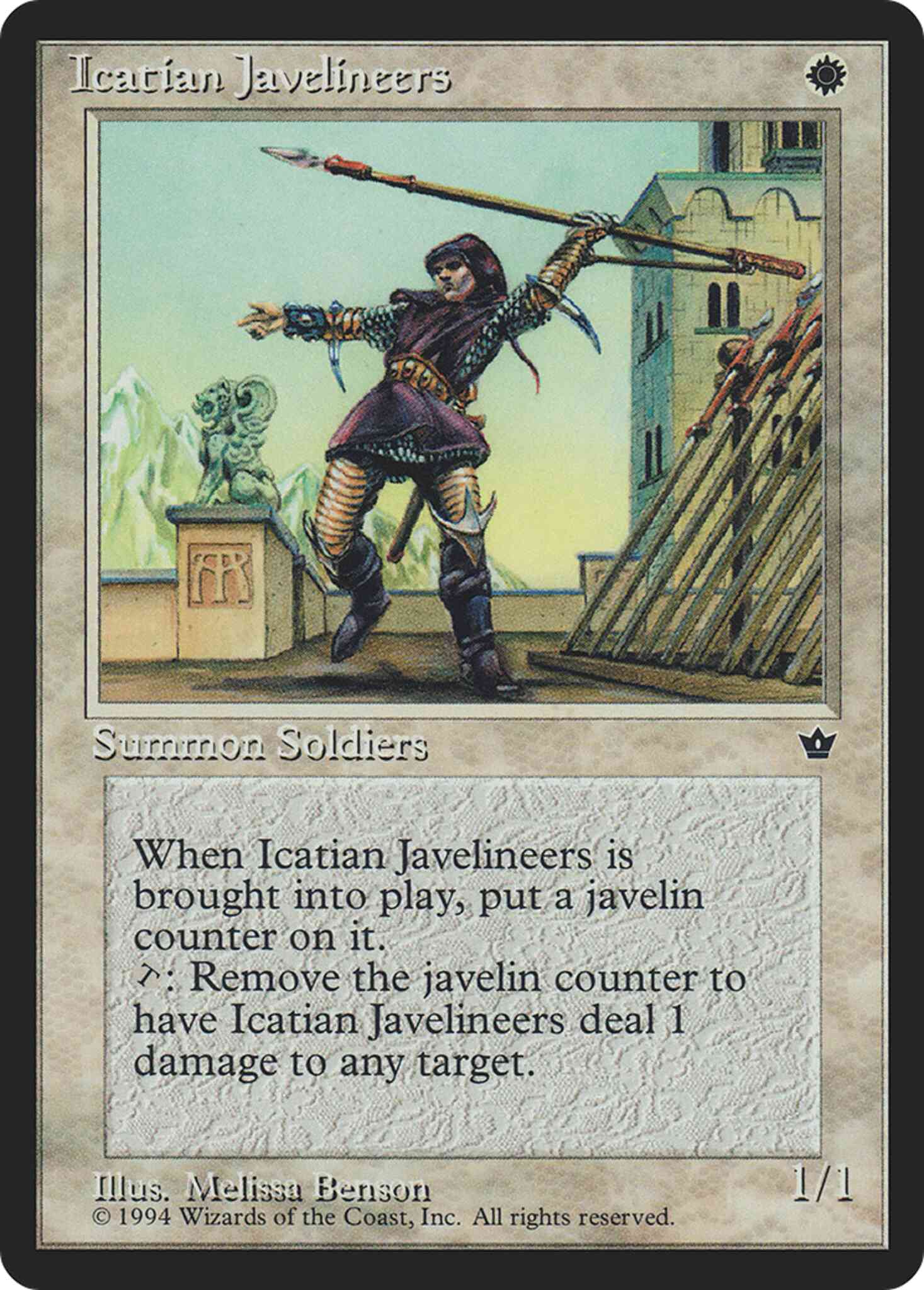 Icatian Javelineers [Melissa A Benson] [8a] [Fallen Empires] [Non-Foil]