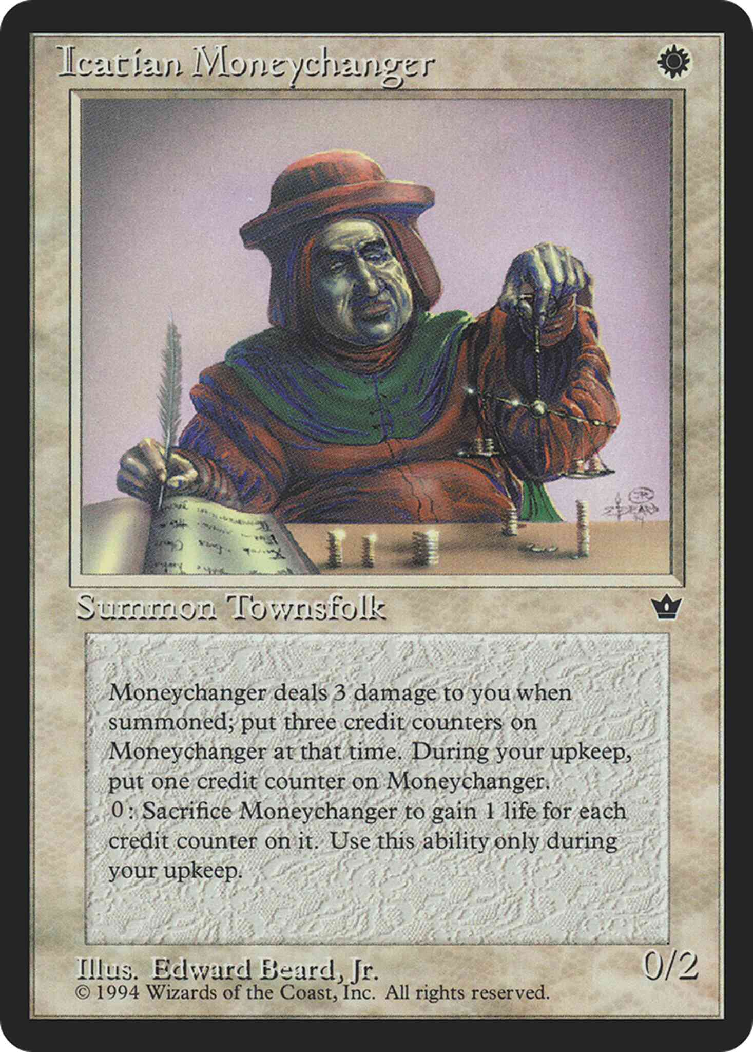 Icatian Moneychanger [Edward P Beard, Jr] [10b] [Fallen Empires] [Non-Foil]