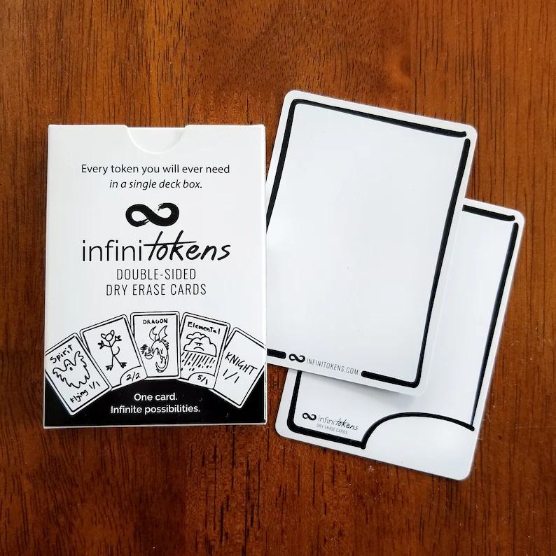 InfiniTokens Double-Sided Dry Erase Cards - Standard Size - 25ct