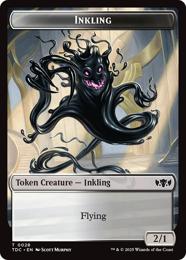 Bird Token (02) // Inkling Token (28) [TDM/TDC Set Symbol] [Tarkir: Dragonstorm: Commander: Tokens] [Non-Foil] - Image 2