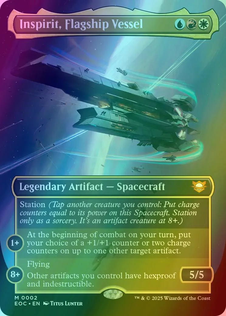 Inspirit, Flagship Vessel [2] [Borderless] [Edge of Eternities: Commander] [Foil]