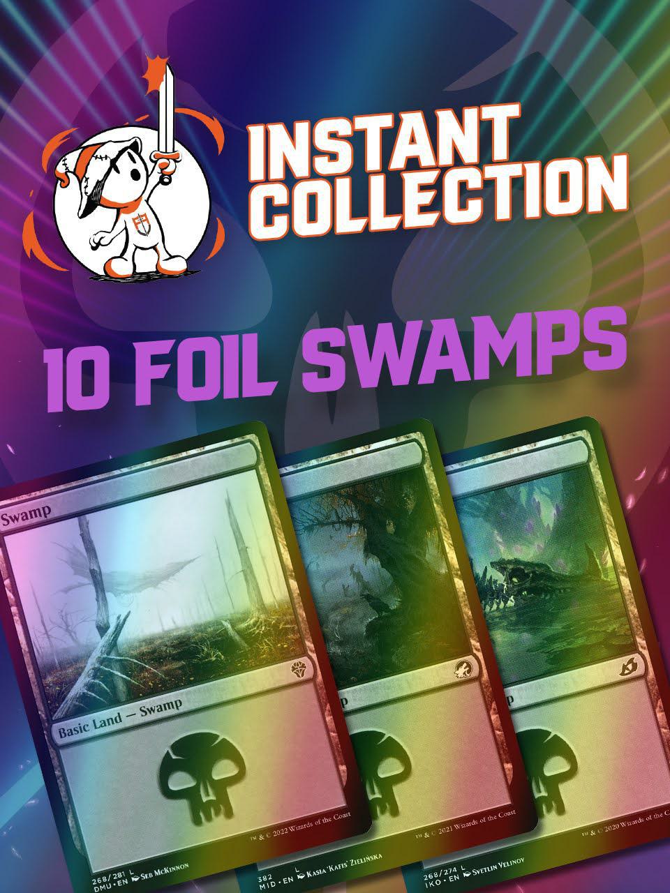 Instant Collection - Basic Lands - 10 Foil Swamps