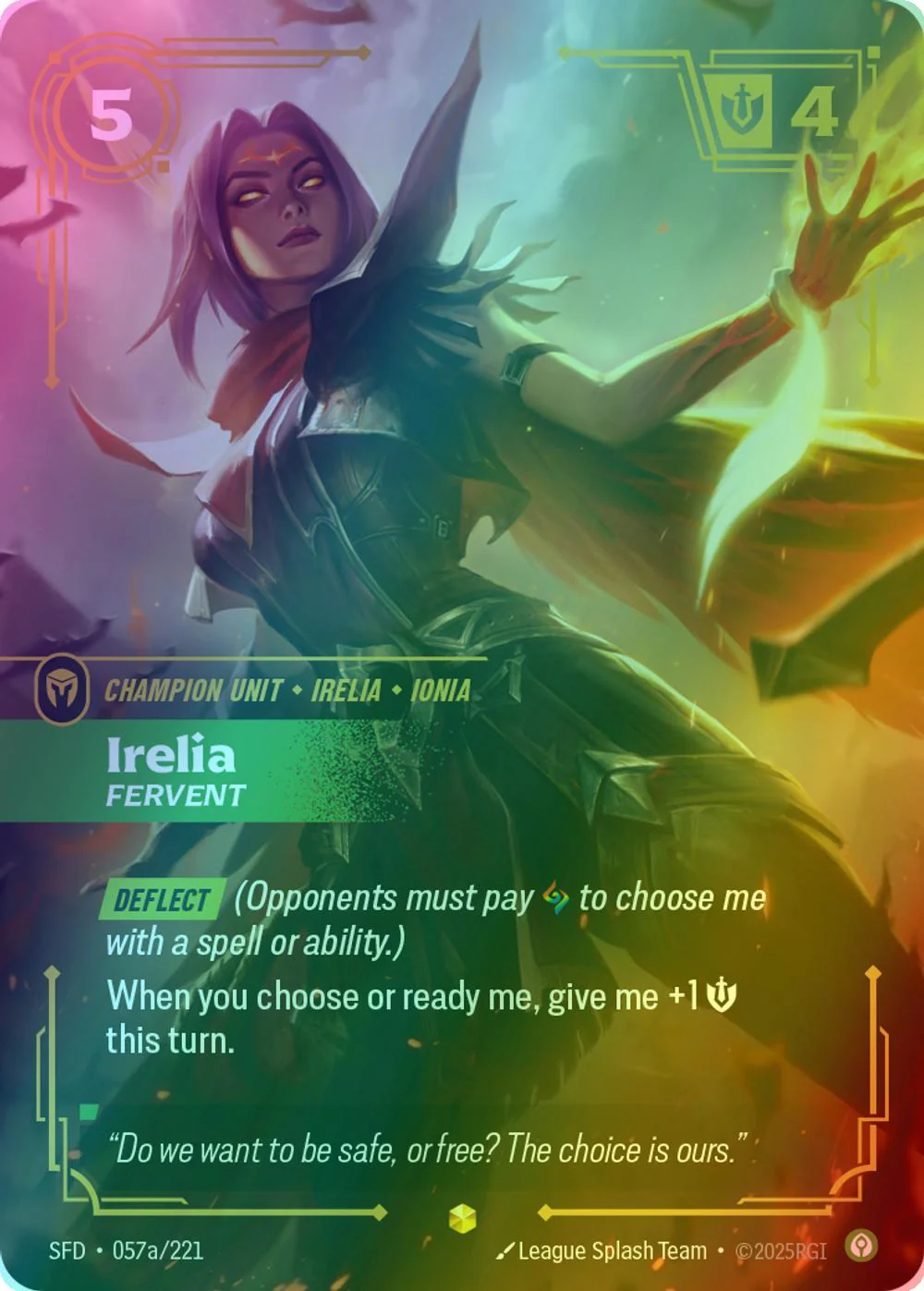 Irelia - Fervent (Alternate Art) - 057a/221 [Spiritforged] [Foil]