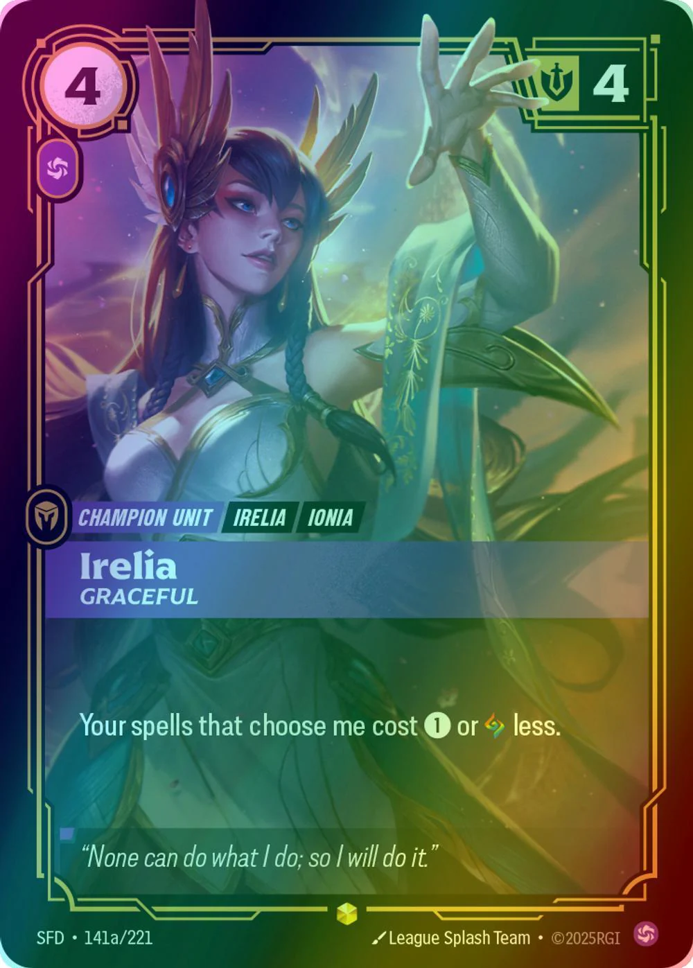 Irelia - Graceful (Alternate Art) - 141a/221 [Spiritforged] [Foil]