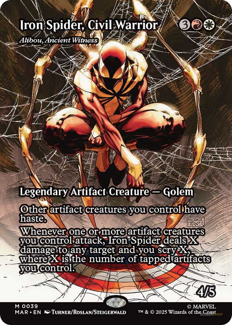 Iron Spider, Civil Warrior - Alibou, Ancient Witness [39] [Borderless] [Source Material] [Marvel Universe] [Non-Foil]