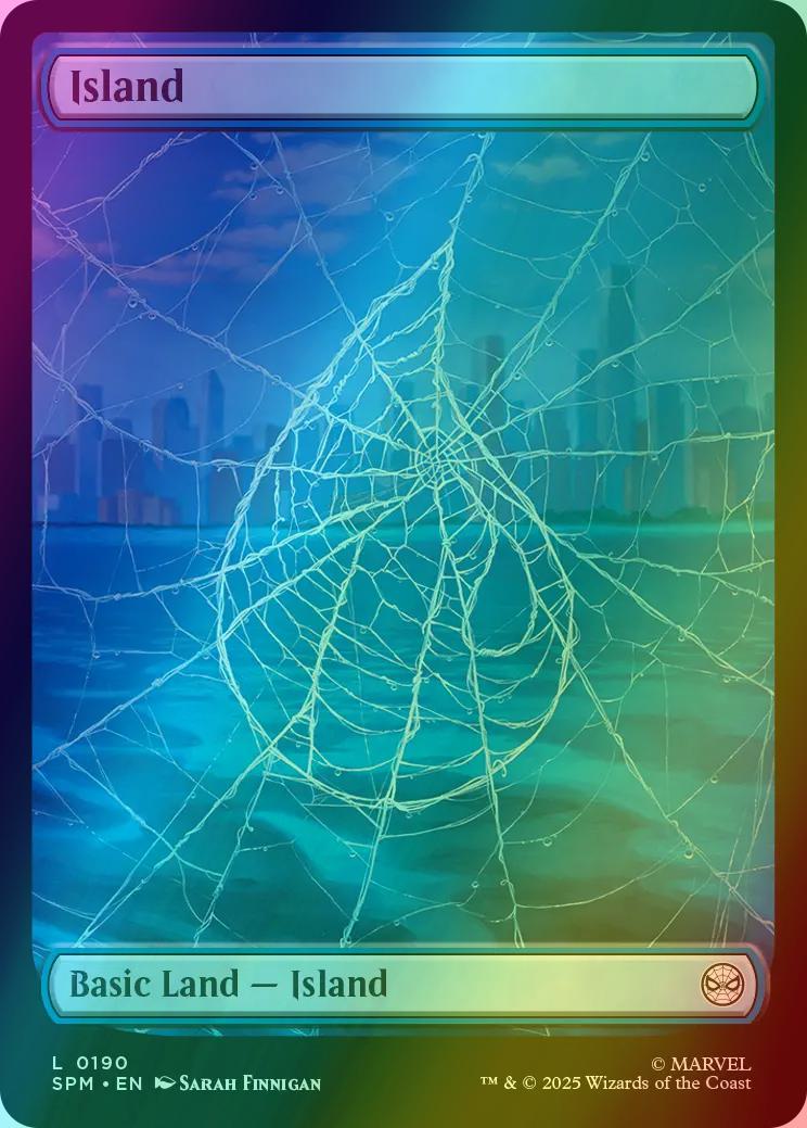 Island [190] [Full Art] [Spiderweb] [Marvel's Spider-Man] [Foil]