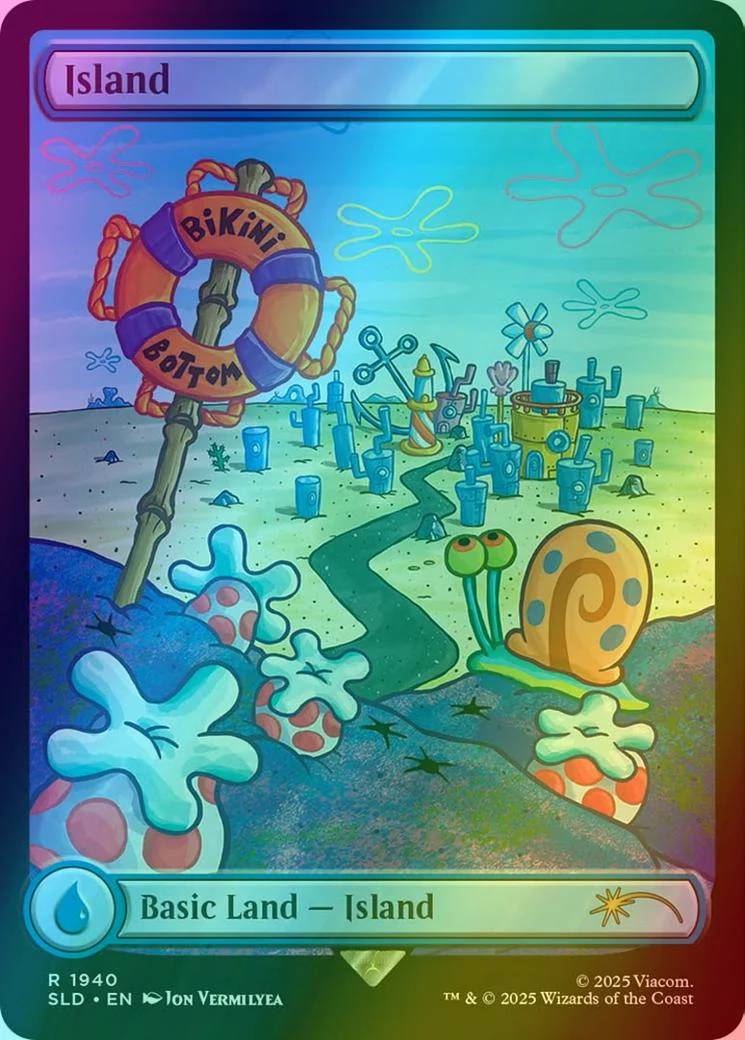 Island [1940] [Full Art] [SpongeBob: Lands] [Secret Lair Drop] [Foil]