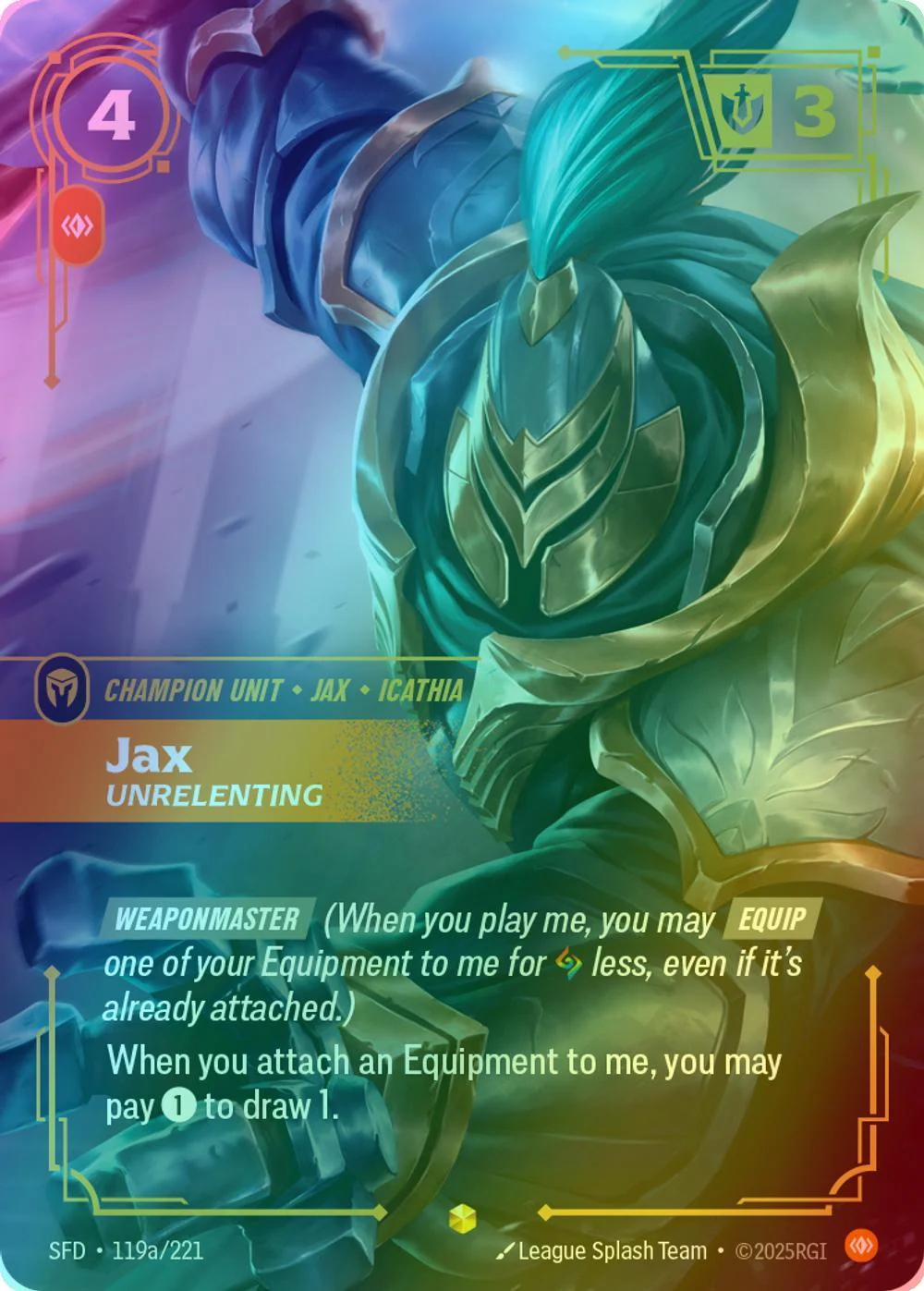 Jax - Unrelenting (Alternate Art) - 119a/221 [Spiritforged] [Foil]