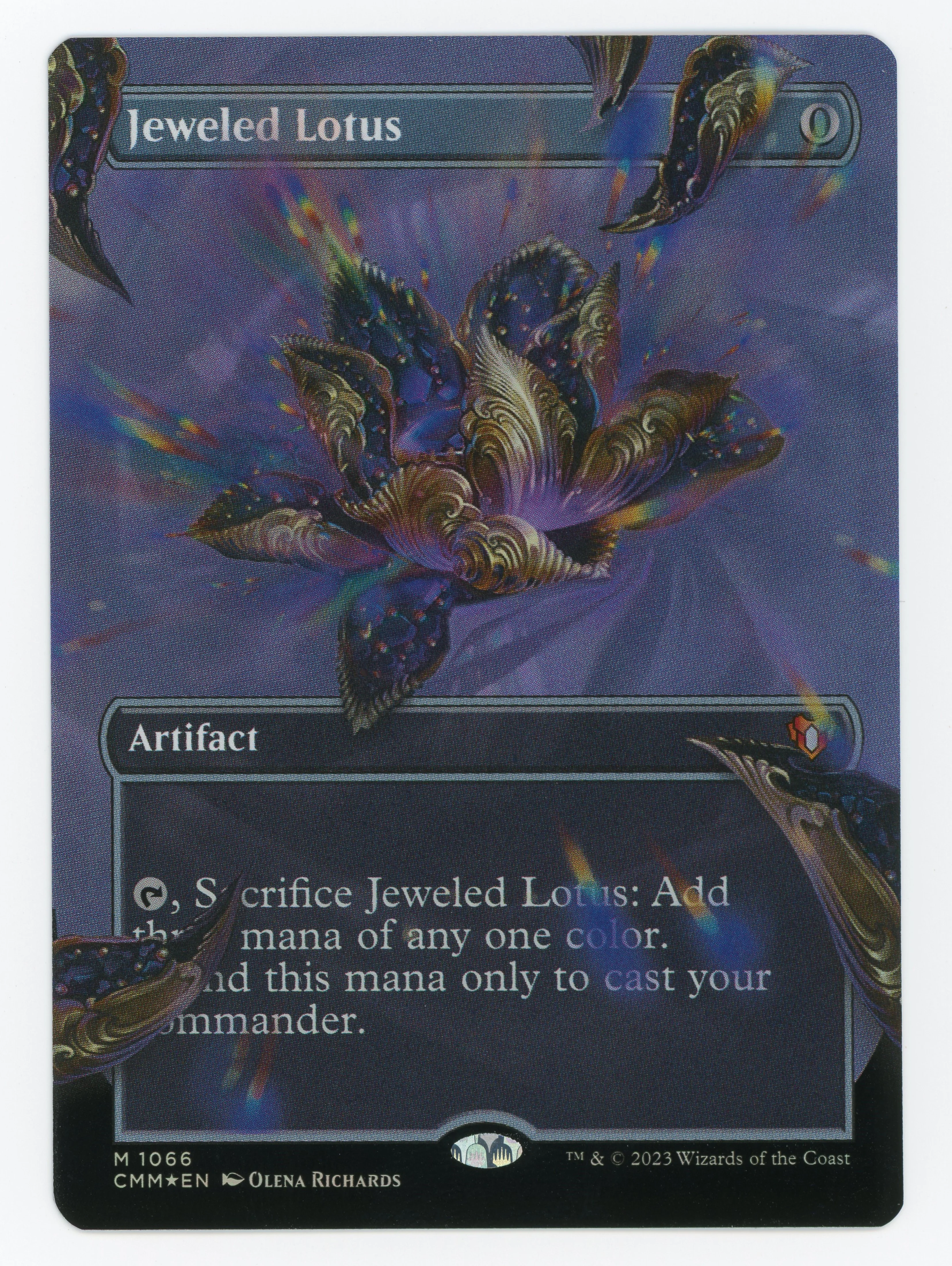 Jeweled Lotus - Borderless - Frame Break - Textured Foil - Scan 15387