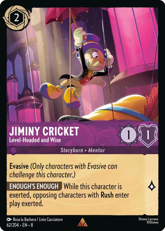 Jiminy Cricket - Level-Headed and Wise - 62/204 [Reign of Jafar] [Non-Foil]