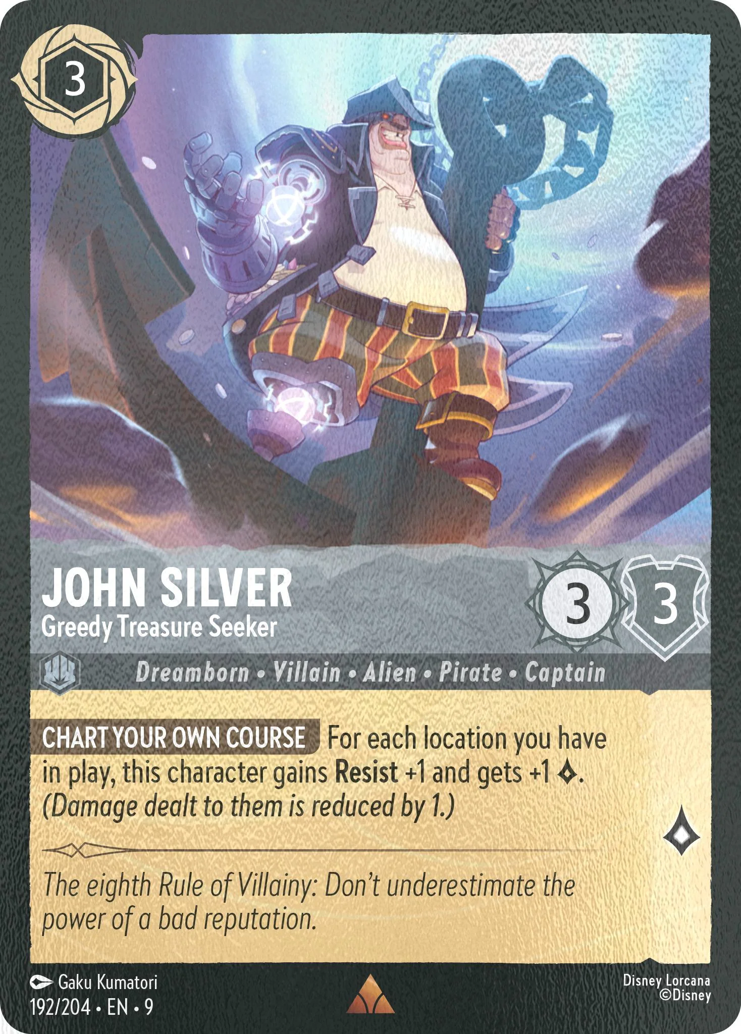 John Silver - Greedy Treasure Seeker - 192/204 [Fabled] [Cold Foil]