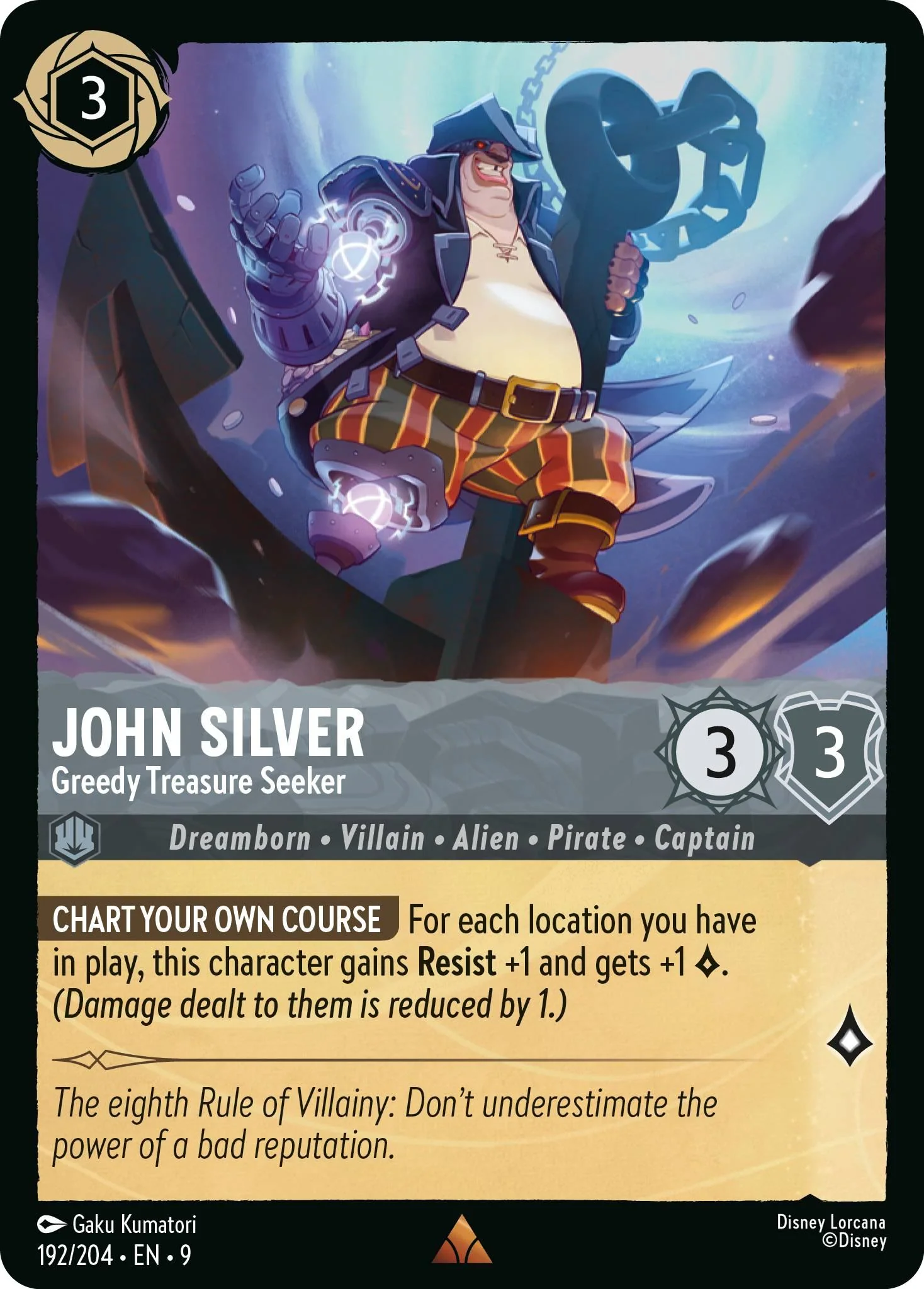John Silver - Greedy Treasure Seeker - 192/204 [Fabled] [Non-Foil]