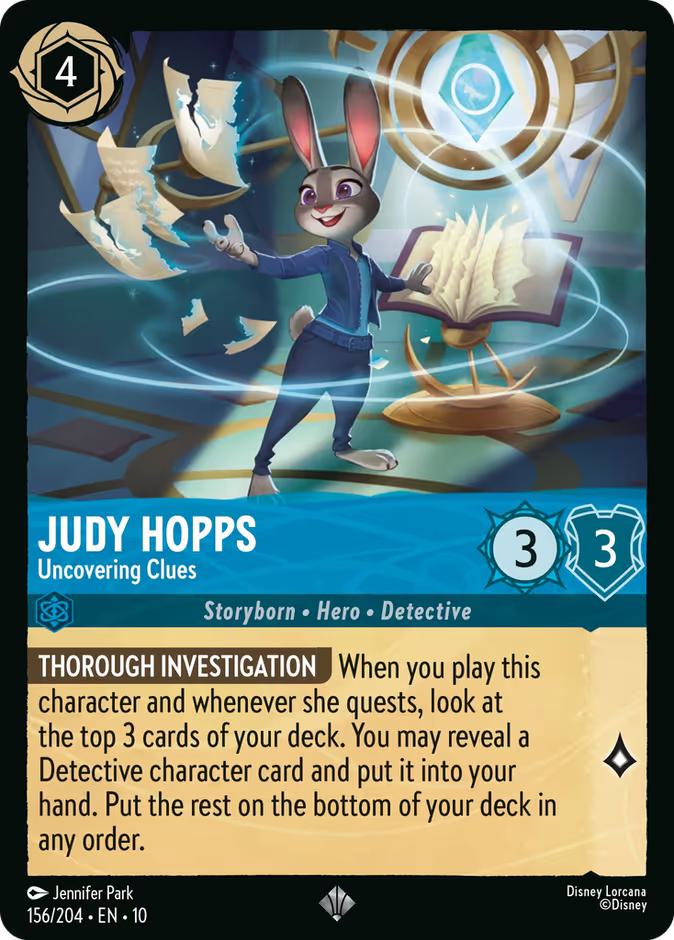 Judy Hopps - Uncovering Clues - 156/204 [Whispers in the Well] [Non-Foil]