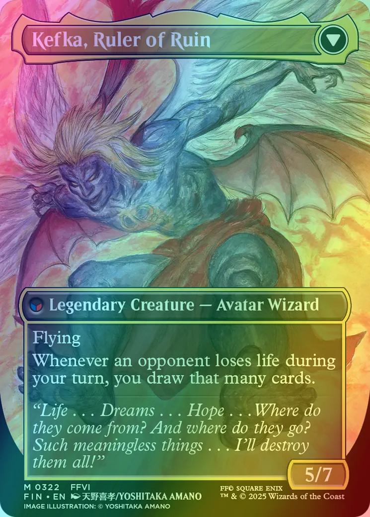 Kefka, Court Mage // Kefka, Ruler of Ruin [322] [Borderless] [FINAL FANTASY] [Foil] - Image 2
