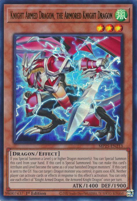 Knight Armed Dragon, the Armored Knight Dragon - MP25-EN213 - Ultra Rare - 1st Edition