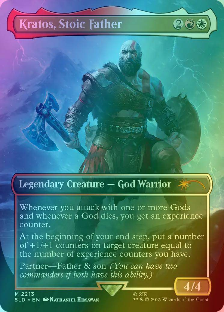 Kratos, Stoic Father [2213] [Borderless] [God of War: Norse] [Secret Lair Drop] [Foil]