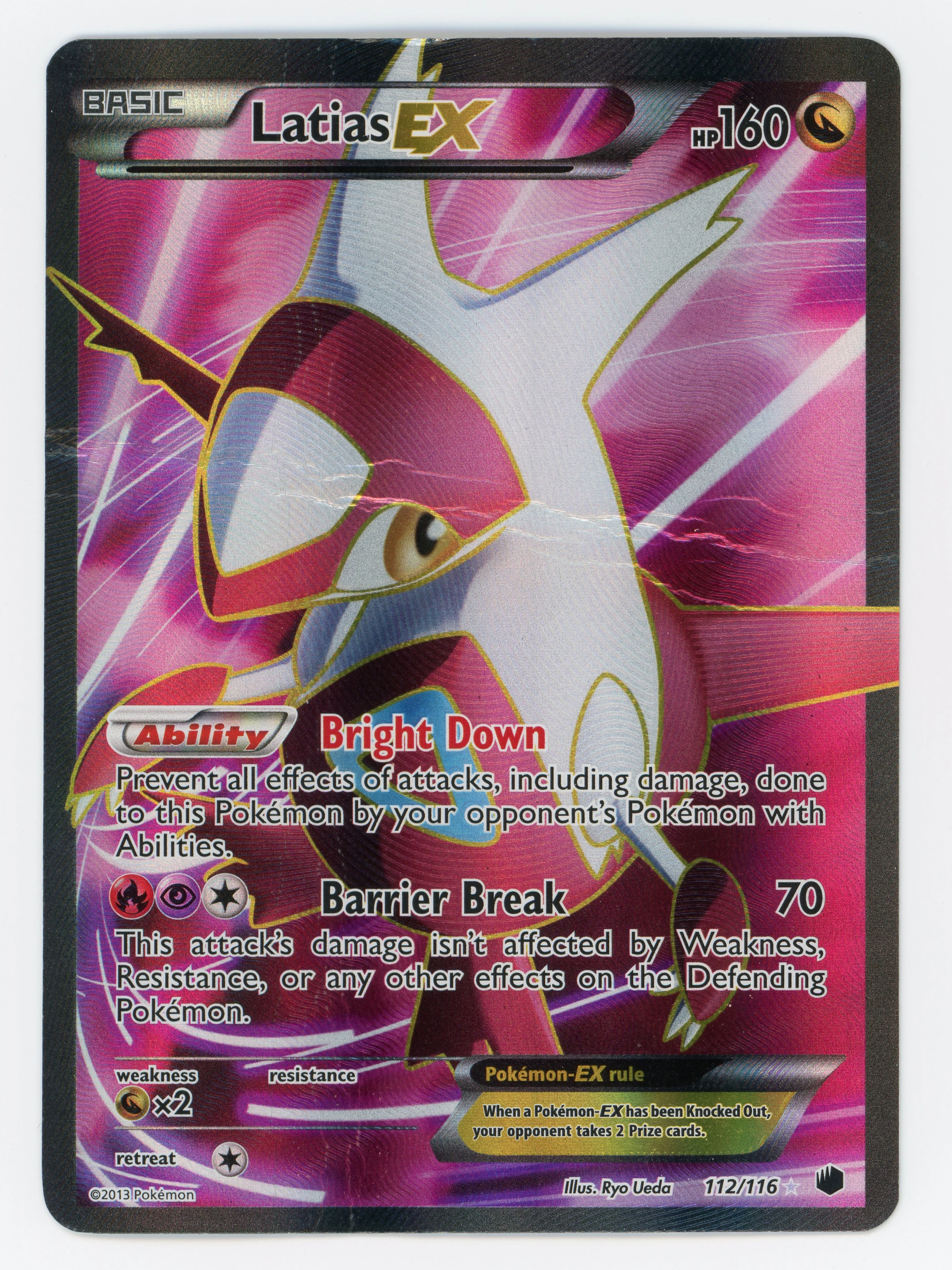 Latias-EX - 112/116 - Rare Ultra - Damaged - Ultra Rare - Scan 15189