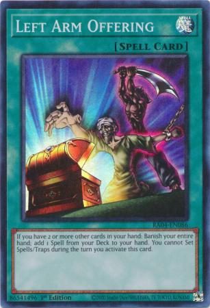 Left Arm Offering - RA04-EN086 - Super Rare - 1st Edition