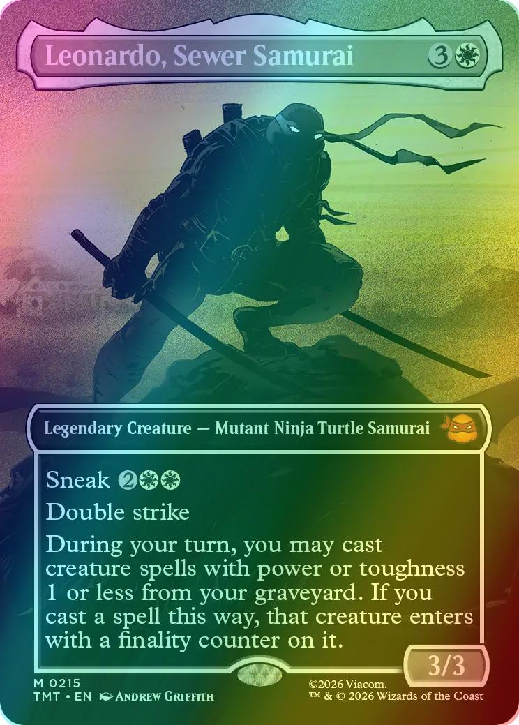 Leonardo, Sewer Samurai [215] [Borderless] [Silhouette] [Teenage Mutant Ninja Turtles] [Foil]