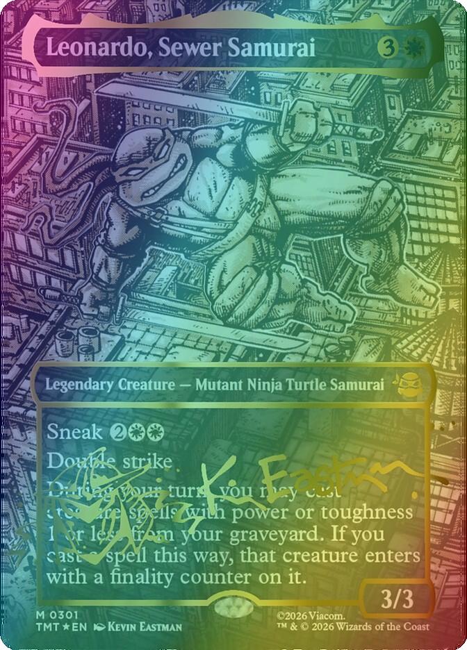 Leonardo, Sewer Samurai [301] [Borderless] [Headliner] [Teenage Mutant Ninja Turtles] [Foil]