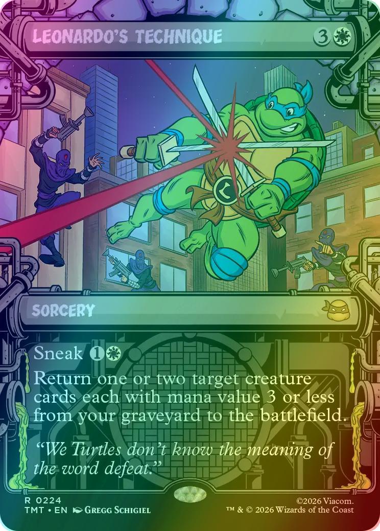 Leonardo's Technique [224] [Sewer Frame] [Teenage Mutant Ninja Turtles] [Foil]