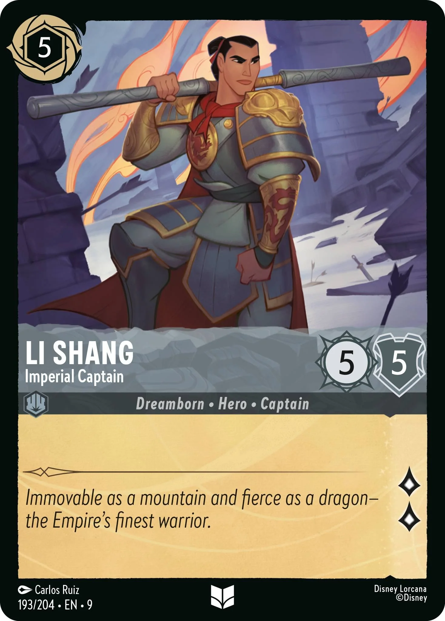 Li Shang - Imperial Captain - 193/204 [Fabled] [Non-Foil]