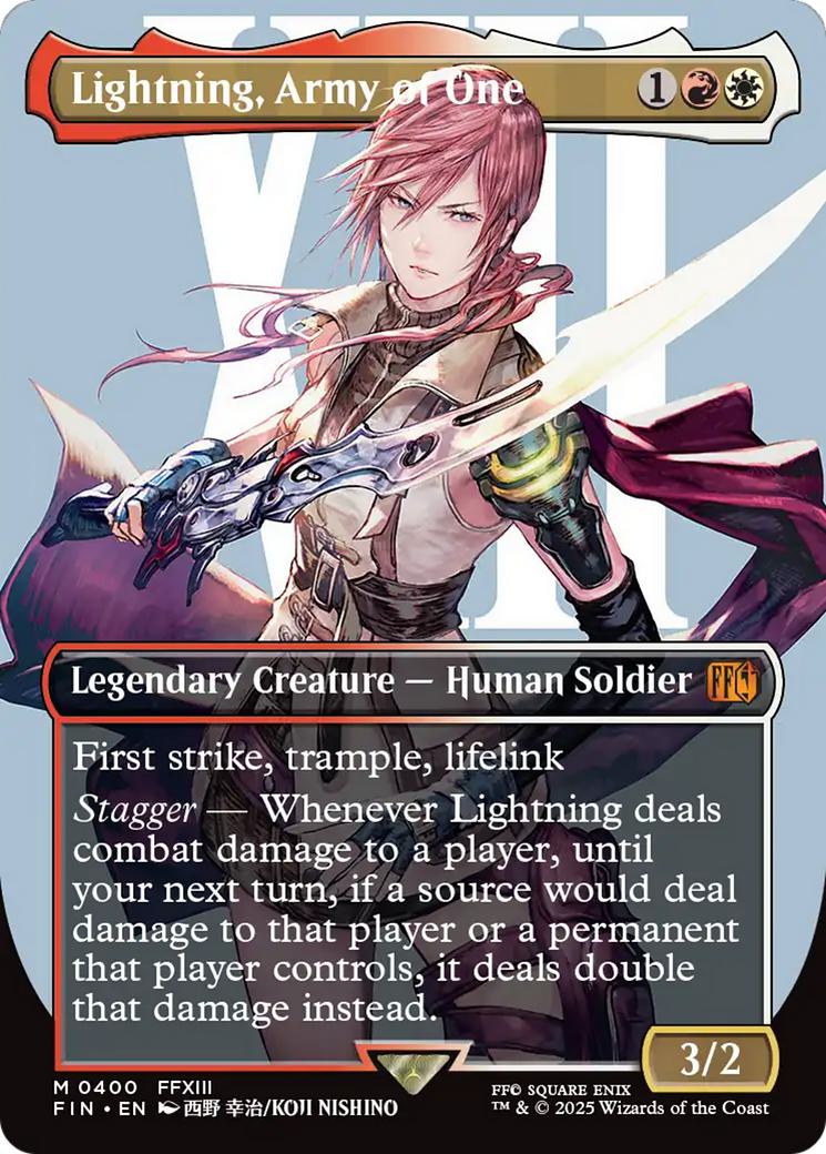 Lightning, Army of One [400] [Borderless] [Character] [FINAL FANTASY] [Non-Foil]