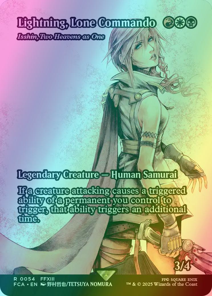 Lightning, Lone Commando - Isshin, Two Heavens as One [54] [Borderless] [FINAL FANTASY: Through the Ages] [Foil]