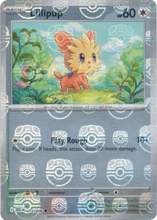 Lillipup - Master Ball Pattern - 074/086 - Common [sv105w-074] [Reverse Holo]