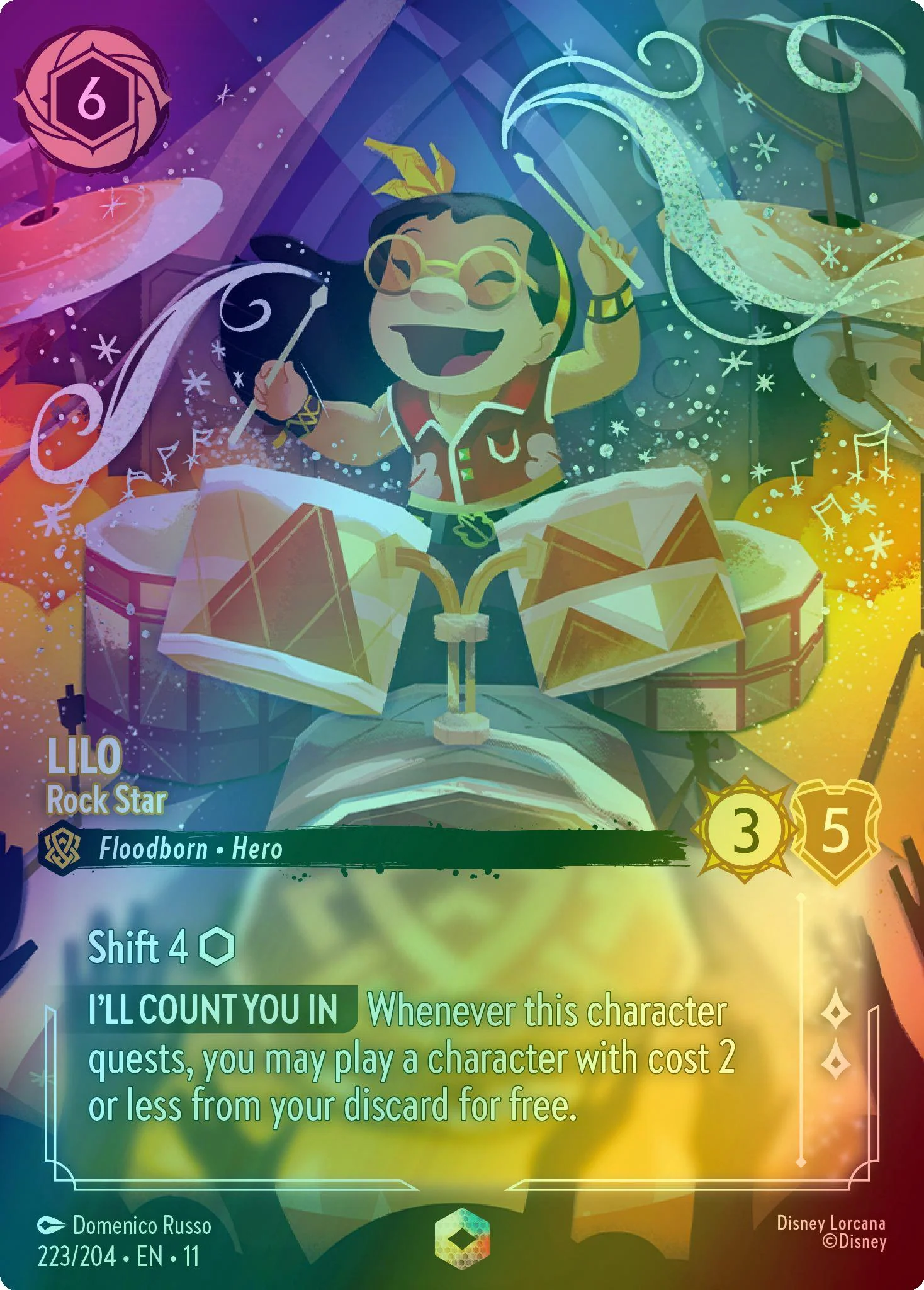 Lilo - Rock Star (Enchanted) - 223/204 [Winterspell] [Holofoil]