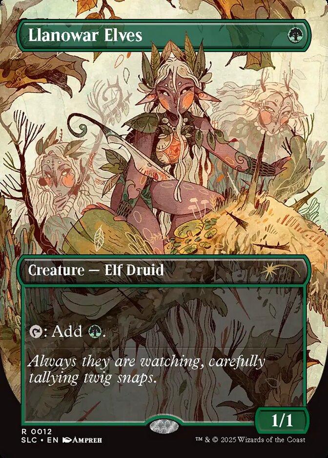 Llanowar Elves [0012] [Borderless] [Encyclopedia of Magic] [Secret Lair Countdown] [Non-Foil]