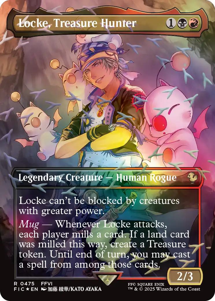 Locke, Treasure Hunter [475] [Borderless] [FINAL FANTASY: Commander] [Chocobo Track Foil]