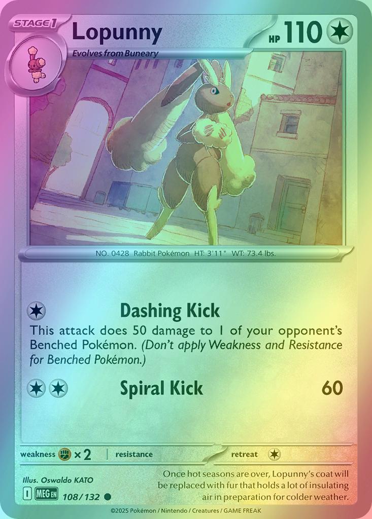 Lopunny - 108/132 - Common [me01-108] [Reverse Holo]