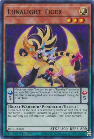 Lunalight Tiger - RA04-EN020 - Super Rare - 1st Edition