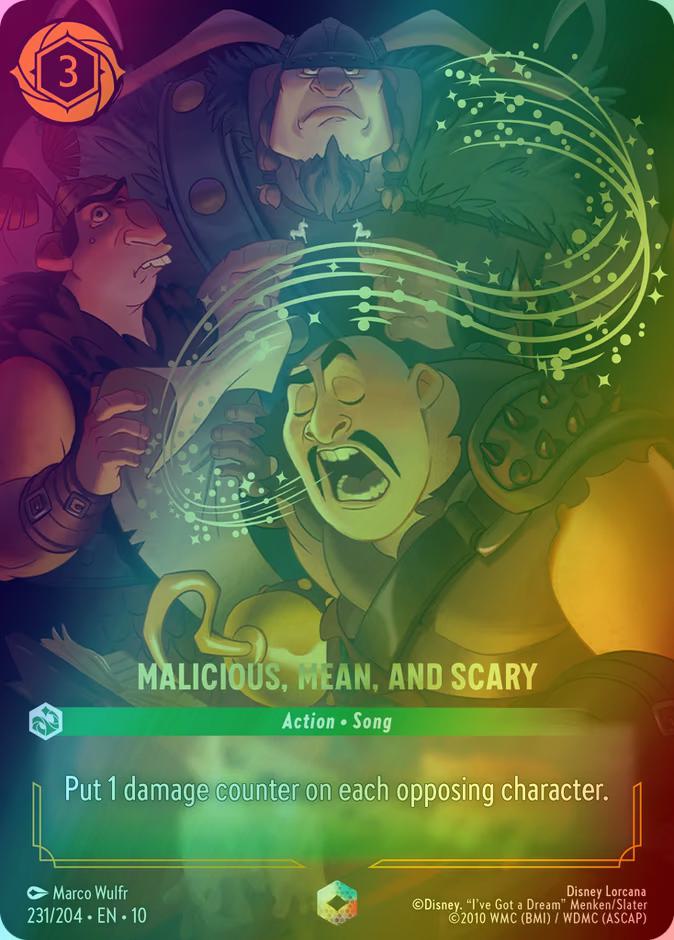 Malicious, Mean, and Scary (Enchanted) - 231/204 [Whispers in the Well] [Holofoil]