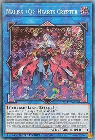 Maliss <Q> Hearts Crypter - Emblazoned - 25LP-EN016 - Secret Rare - Limited
