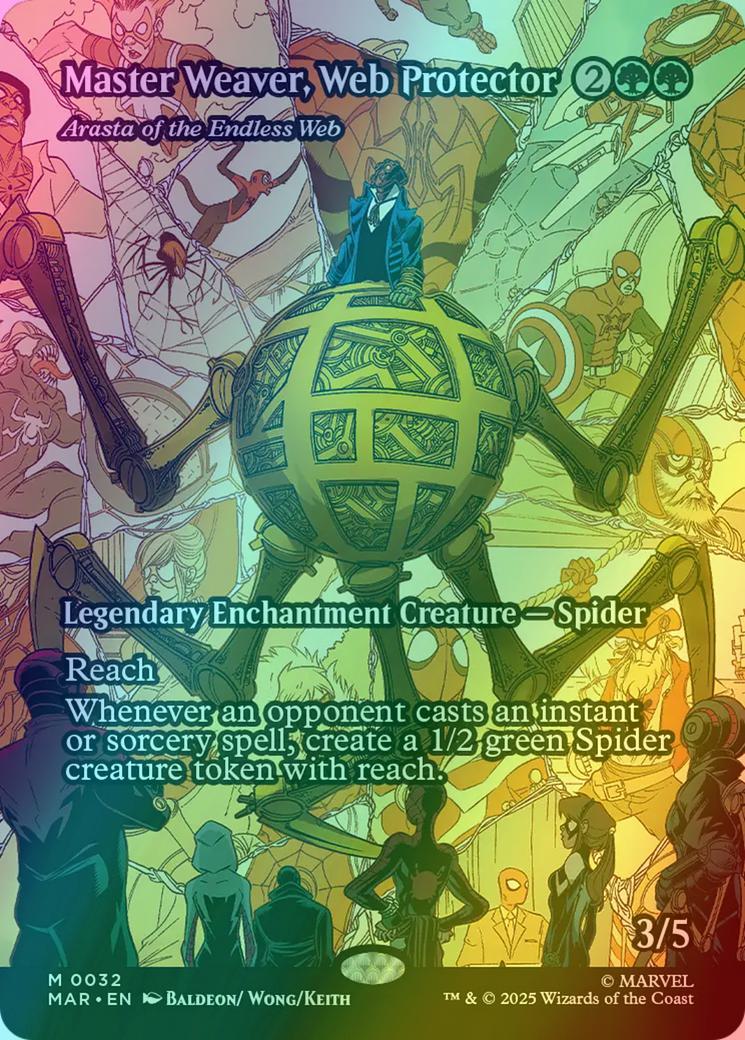 Master Weaver, Web Protector - Arasta of the Endless Web [32] [Borderless] [Source Material] [Marvel Universe] [Foil]