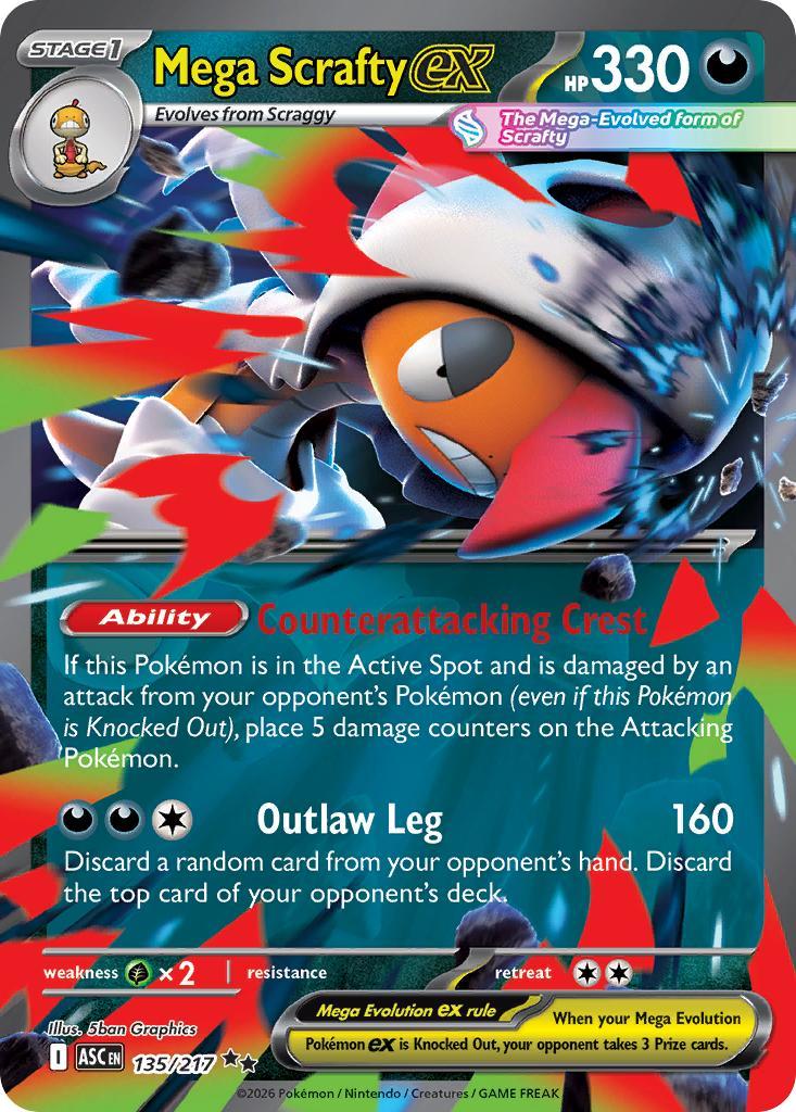Mega Scrafty ex - 135/217 - Double Rare [me025-135] [Ultra]