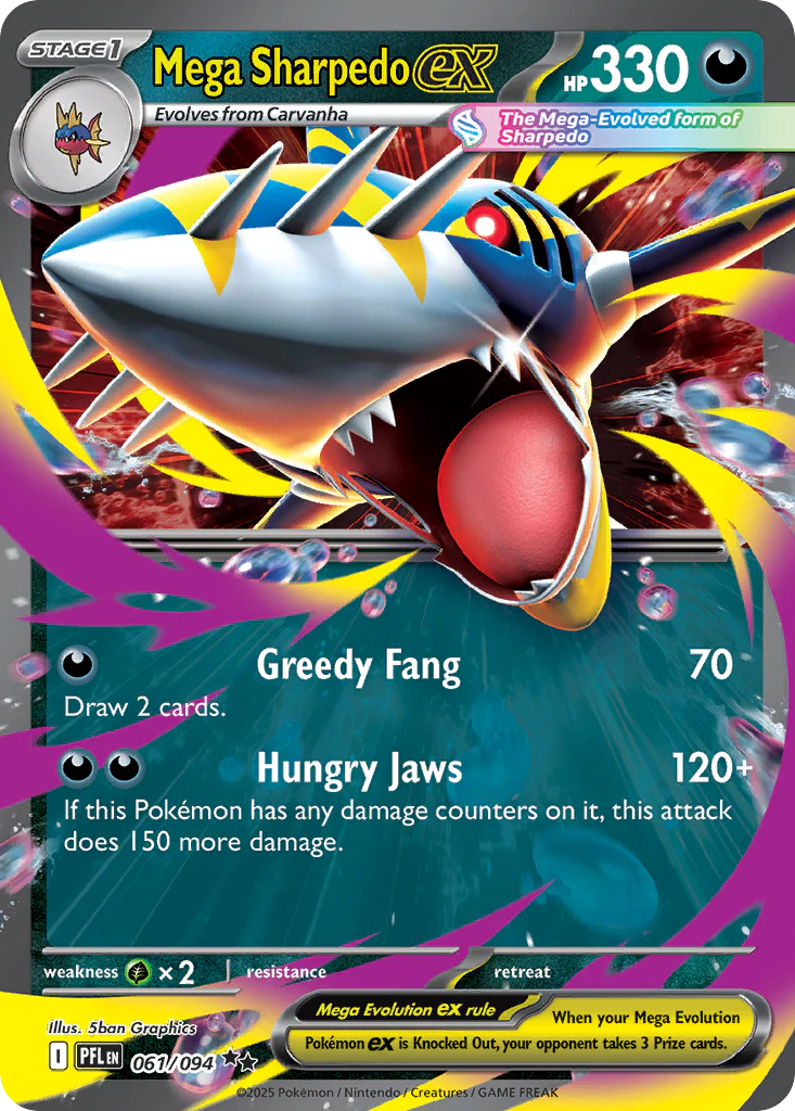 Mega Sharpedo ex - 061/094 - Double Rare [me02-061] [Ultra]