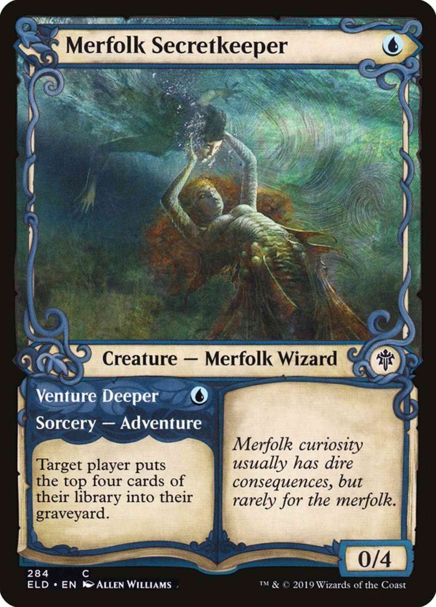 Merfolk Secretkeeper // Venture Deeper [284] [Adventure Showcase] [Throne of Eldraine] [Non-Foil]