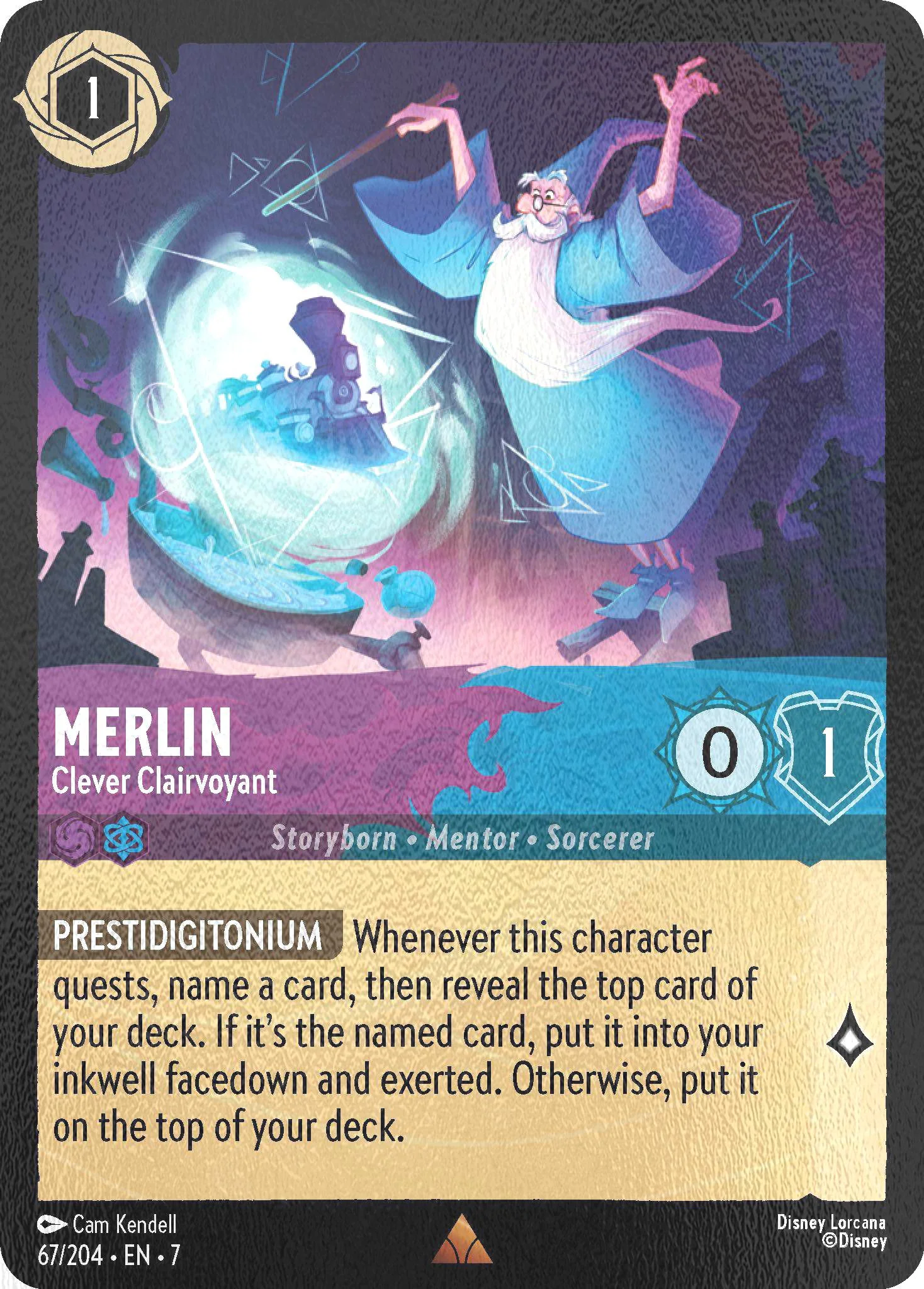 Merlin - Clever Clairvoyant - 67/204 [Archazia's Island] [Cold Foil]