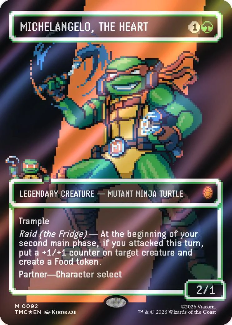 Michelangelo, the Heart [92] [Borderless] [Pixel] [Teenage Mutant Ninja Turtles Eternal] [Surge Foil]