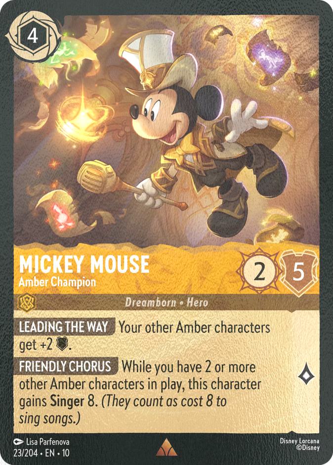 Mickey Mouse - Amber Champion - 23/204 [Whispers in the Well] [Cold Foil]