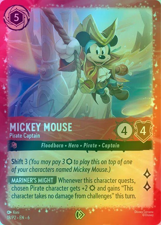 Mickey Mouse - Pirate Captain - 18/P2 [Disney Lorcana Promo Cards] [Holofoil]