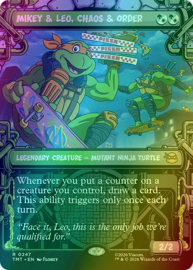 Mikey & Leo, Chaos & Order [247] [Sewer Frame] [Teenage Mutant Ninja Turtles] [Foil]