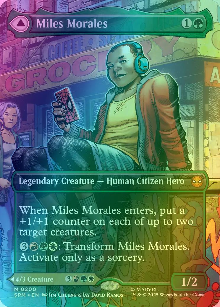Miles Morales // Ultimate Spider-Man [200] [Borderless] [Scene] [Marvel's Spider-Man] [Foil]