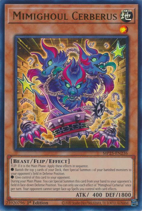 Mimighoul Cerberus - MP25-EN236 - Ultra Rare - 1st Edition