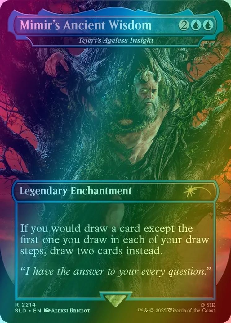Mimir's Ancient Wisdom - Teferi's Ageless Insight // Mimir's Ancient Wisdom - Teferi's Ageless Insight [2214] [Borderless] [God of War: Norse] [Secret Lair Drop] [Foil]