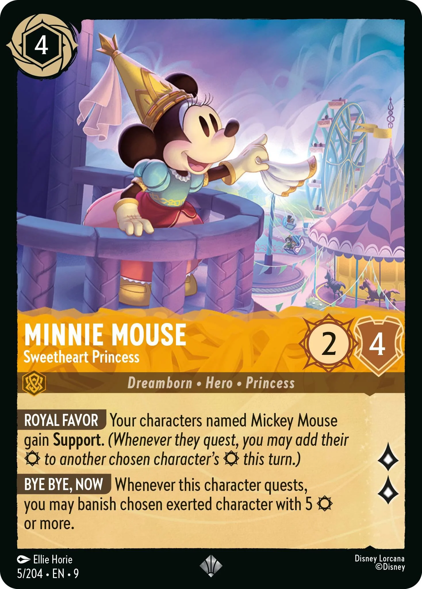 Minnie Mouse - Sweetheart Princess - 5/204 [Fabled] [Non-Foil]